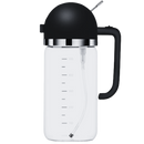 Frasco distribuidor de óleo preto com vaporizador e bico para cozinha, utensílio de cozinha da marca Genérico.