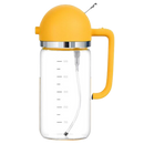 Borrifador de óleo amarelo da marca genérica, recipiente com vaporizador e bico para distribuição de óleo na cozinha