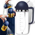 Garrafra distribuidora de óleo com vapor e bico para cozinha, recipiente de vidro com válvula e tampa de silicone, utensílio de cozinha.
