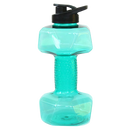 Suporte para alimentos e bebidas Nuolux em formato de garrafa de água com haltere verde, ideal para armazenamento e transporte。