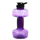 Suporte para alimentos e bebidas Nuolux em forma de garrafa de água de haltere roxa, ideal para hidratação durante treinos.