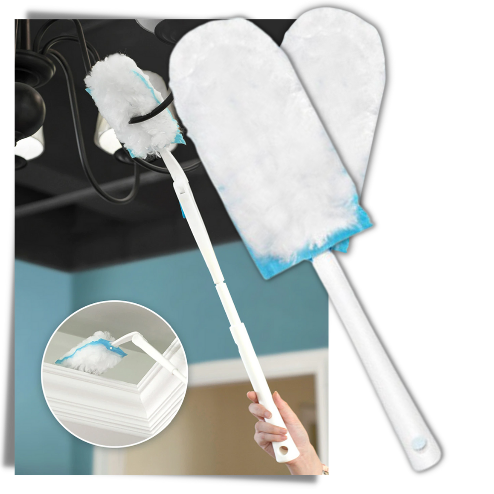 Pluma de limpeza eletrostática descartável Parezy com design telescópico para remoção eficiente de poeira em casa