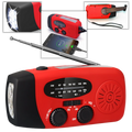 Radio de emergência multifuncional com manivela, rádio AM/FM, lanterna LED e porta USB, marca 3P Experts.