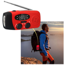 Radio de emergência multifuncional da 3P Experts com lanternas, carregador solar e entrada para rádio FM.