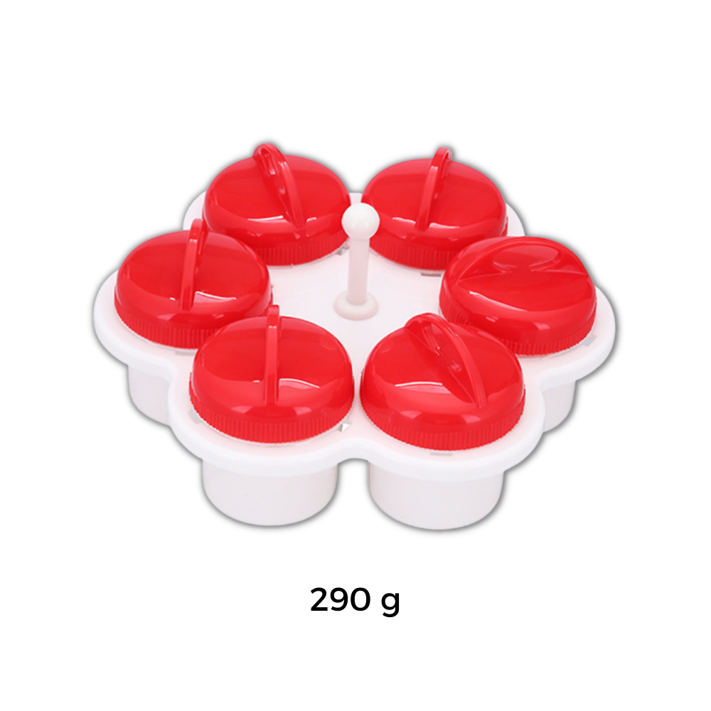 Conjunto de 6 cozinheiros de ovos Viitech, eletrodoméstico de cozinha para preparo de ovos, com dimensões visíveis na imagem.