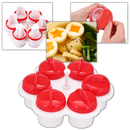 Conjunto de 6 cozinheiros de ovos Viitech, eletrodoméstico de cozinha para preparo de ovos cozidos, na imagem com vários dispositivos.