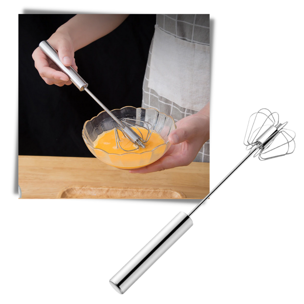 Batedor de ovos semi-automático Sanag, acessório de pequeno eletrodoméstico com design seguro, usado na cozinha.