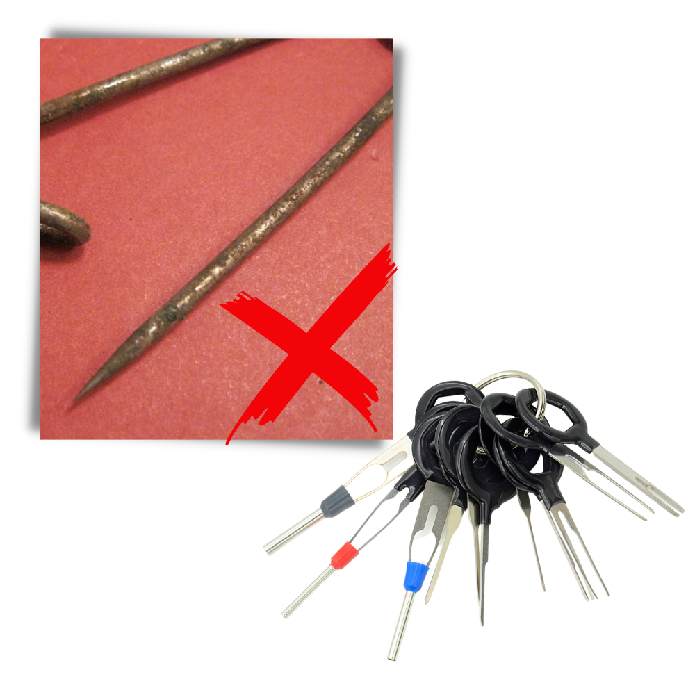 Kit de ejectores para conectores elétricos de componentes eletrônicos da marca Fun For All LLC, com várias ferramentas.