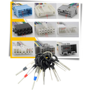 Kit de ejectores de conectores elétricos da Fun For All Llc, com ferramentas universais para desmontagem de conectores eletrônicos.
