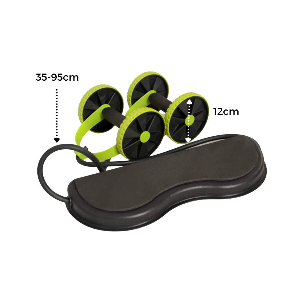 Roue abdominal Kazolen com bandas de resistência, equipamento de ginástica para treinar músculos do abdômen e fortalecer o core.