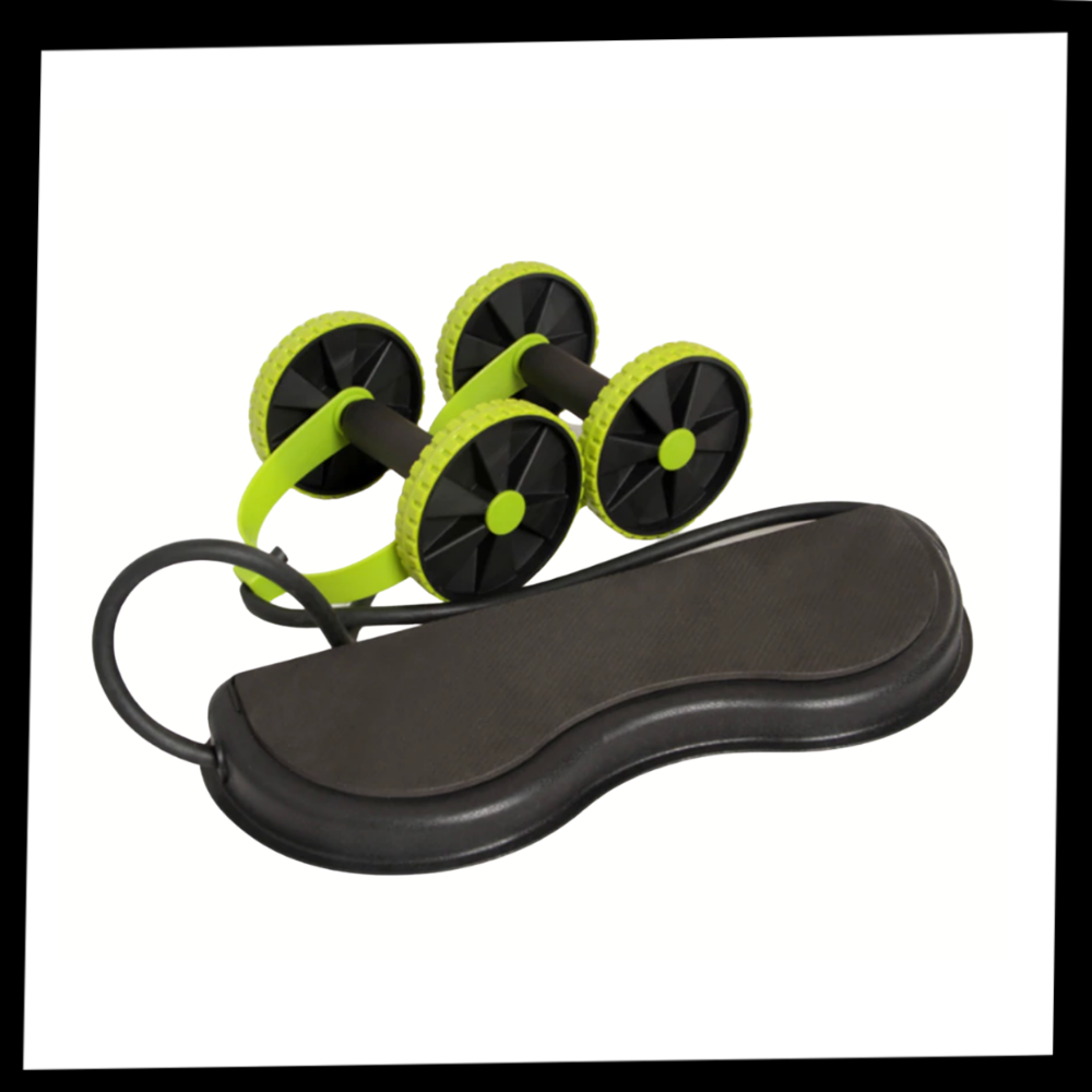 Roue abdominal Kazolen com bandas de resistência, equipamento de ginástica para treino de core e músculos abdominais.