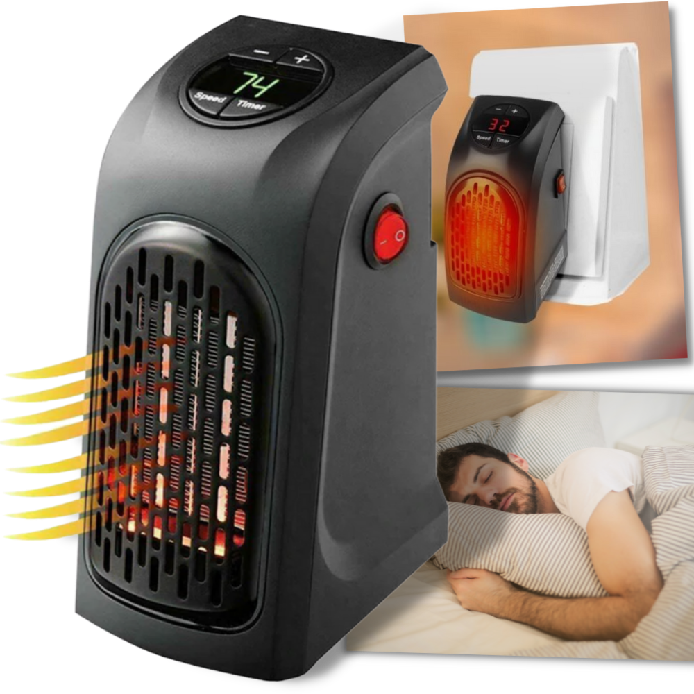 Aquecedor elétrico portátil da Ontel Products Corp, aparelho compacto de aquecimento e climatização para ambientes internos.