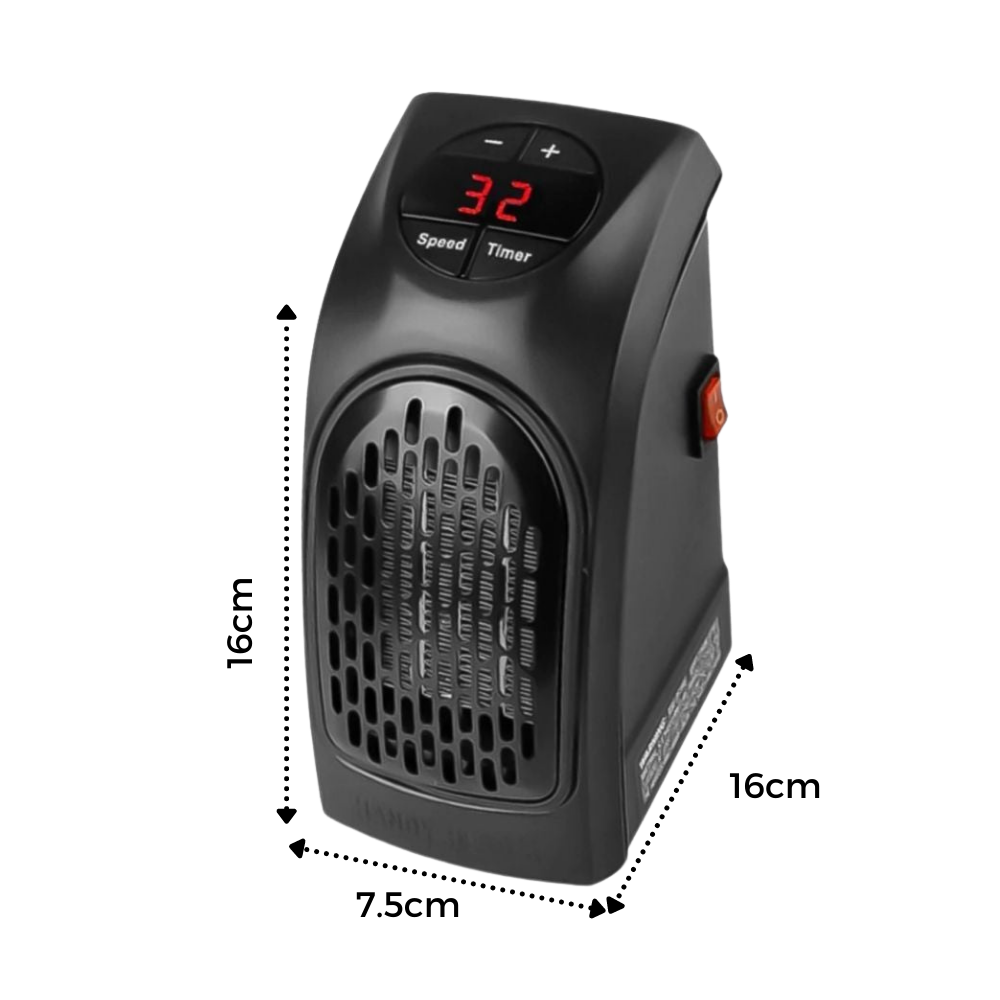 Aquecedor elétrico portátil da Ontel, compacto e eficiente para aquecimento de ambientes internos.