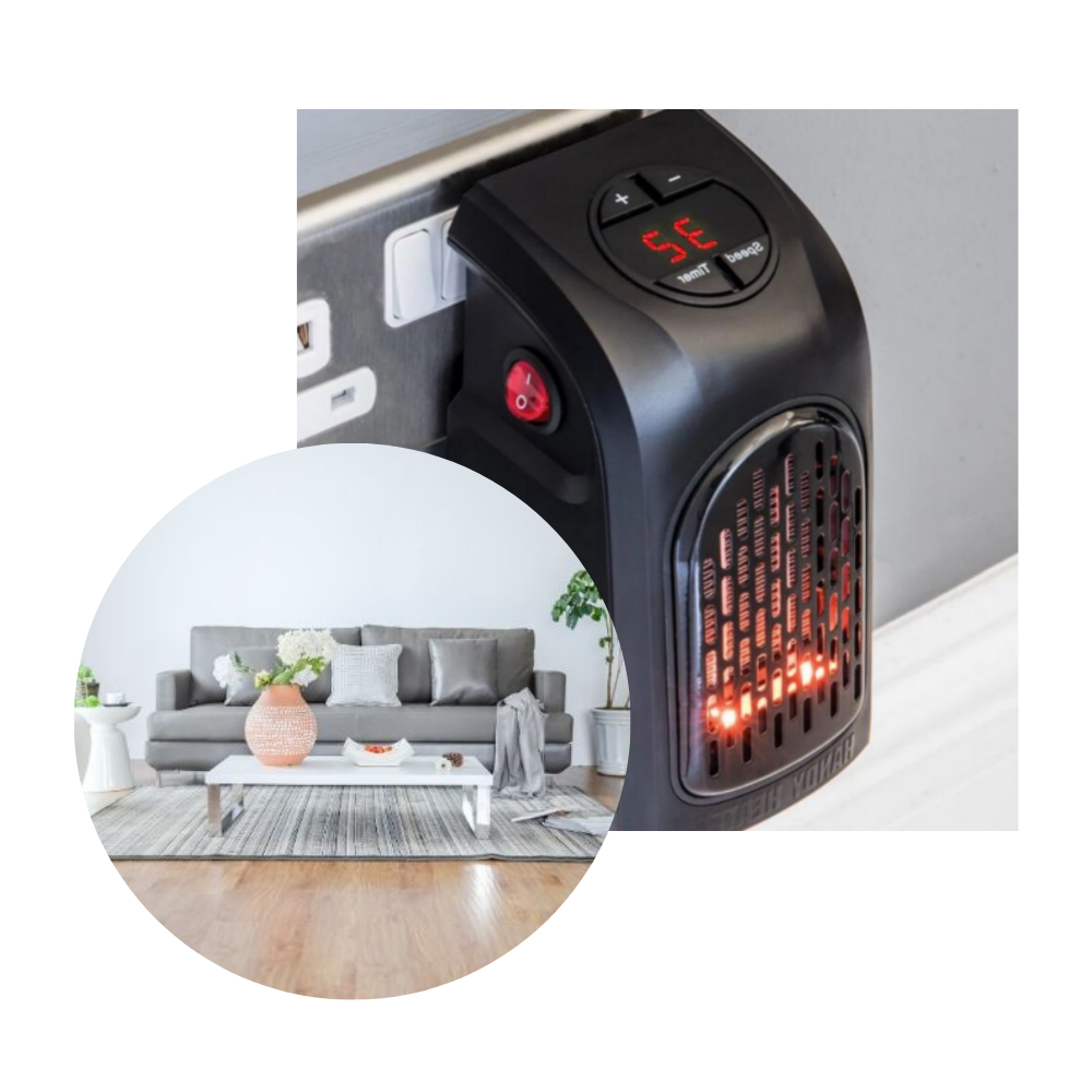 Aquecedor elétrico portátil da Ontel Products Corp, compacto e ideal para aquecimento em ambientes internos.