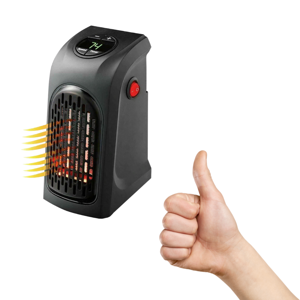 Aquecedor elétrico portátil da Ontel Products Corp, dispositivo compacto para aquecimento e clima ambiente.