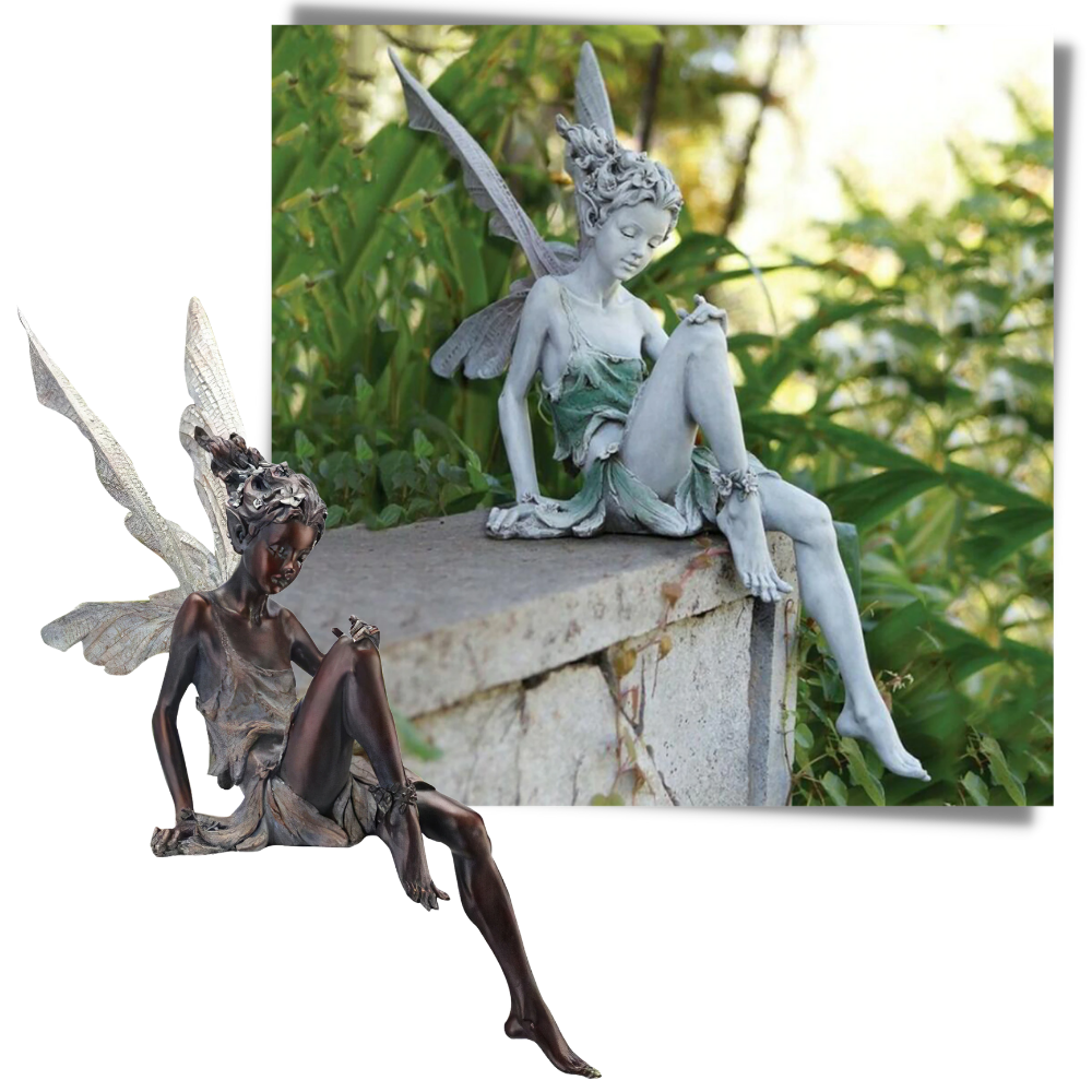 Estátua de fada para jardim, decoração artística da marca Xiaoluokaixin, ideal para embelezar espaços ao ar livre.
