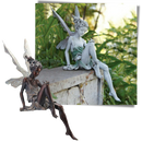 Estátua de fada para jardim, decoração artística da marca Xiaoluokaixin, ideal para embelezar espaços ao ar livre.