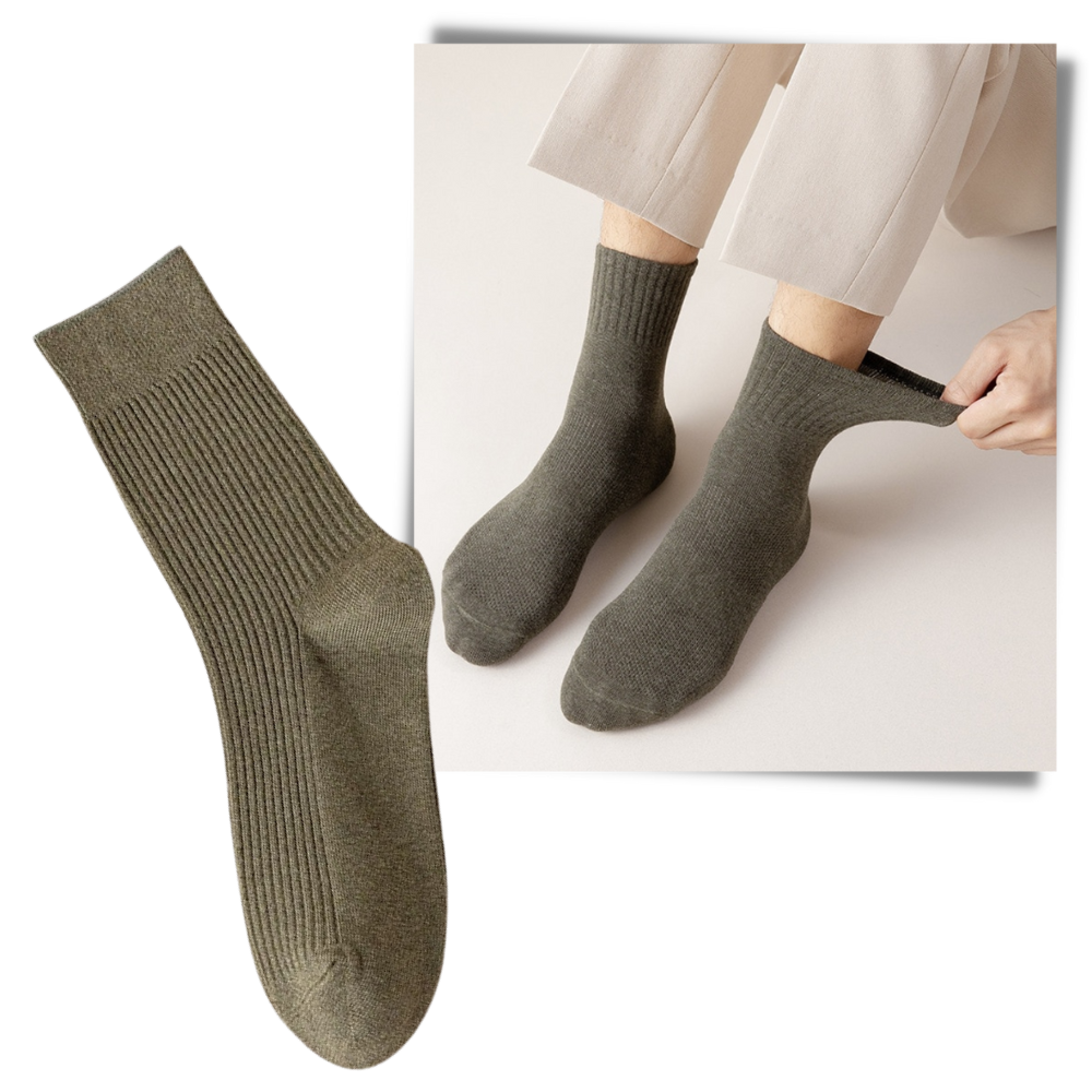 Chaussettes côtelées masculinas Farm To Feet, 2 pares, tecido confortável e design resistente para uso diário.