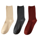 Conjunto de 3 pares de meias de algodão com acabamento côtelé para mulheres, estilo confortável e casual, da marca Sierra Socks.