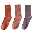Conjunto de 3 pares de meias de algodão com acabamento listrado para mulheres, da marca Sierra Socks.