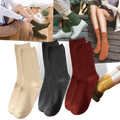 Três pares de meias de algodão com gola canelada para mulheres, estilo confortável e casual da marca Sierra Socks.