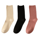 Conjunto de 3 pares de meias de algodão com canelado para mulheres, estilo confortável e casual da marca Sierra Socks.