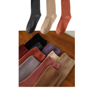 Três pares de meias de algodão com acabamento côtelado para mulheres, da marca Sierra Socks, em várias cores e tamanhos.