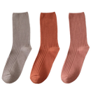 Três pares de meias de algodão com acabamento canelado para mulheres, marca Sierra Socks, detalhes visíveis na imagem