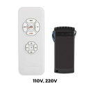Controle remoto universal Lphumex para ventilador, dispositivo compacto com botões de controle de velocidade e função.