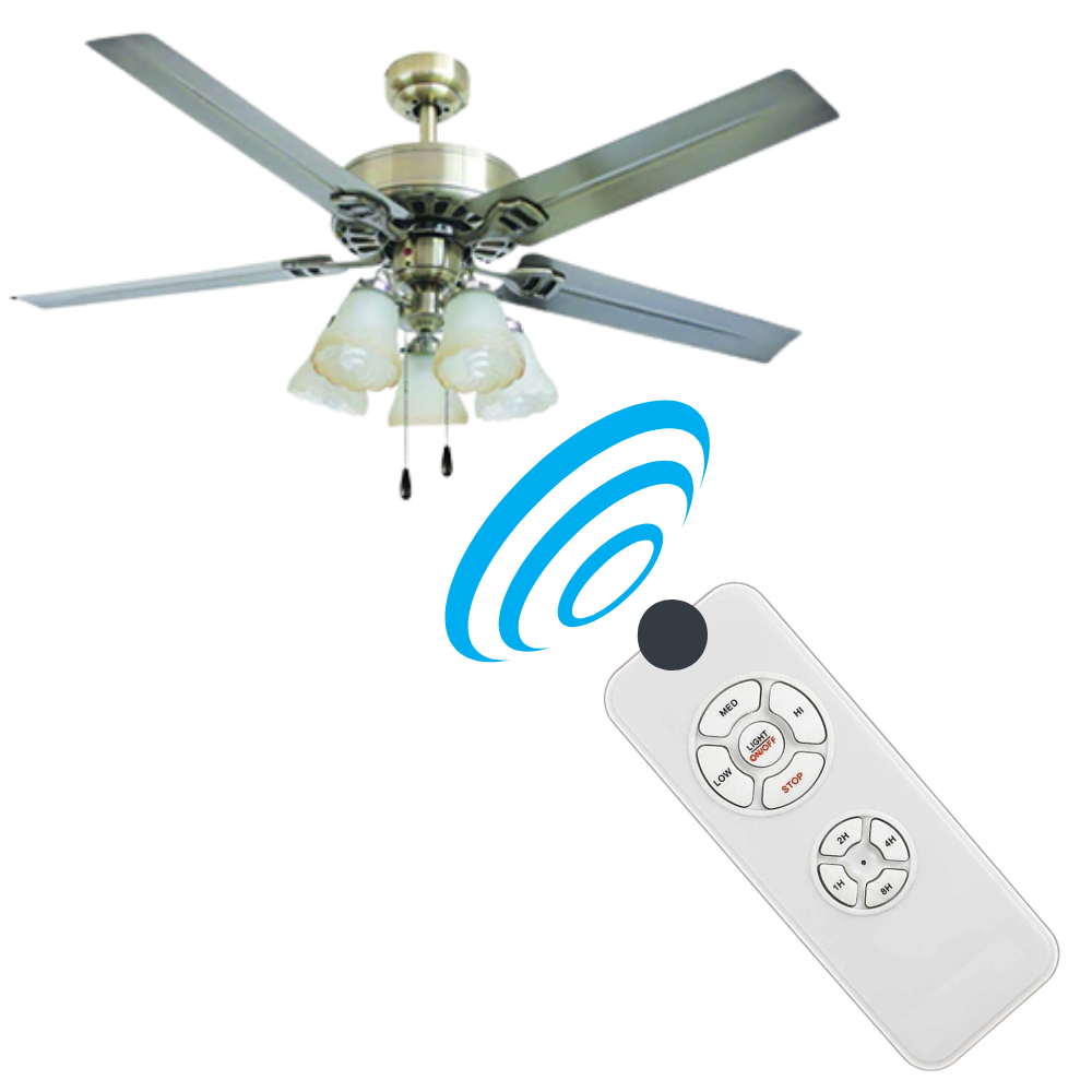 Controle remoto universal para ventilador Lphumex, com botões de ajuste de velocidade e funcionamento.