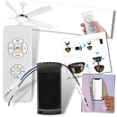 Controle remoto universal para ventilador Lphumex, acessório compacto com botões para liga/desliga e ajuste de velocidade.