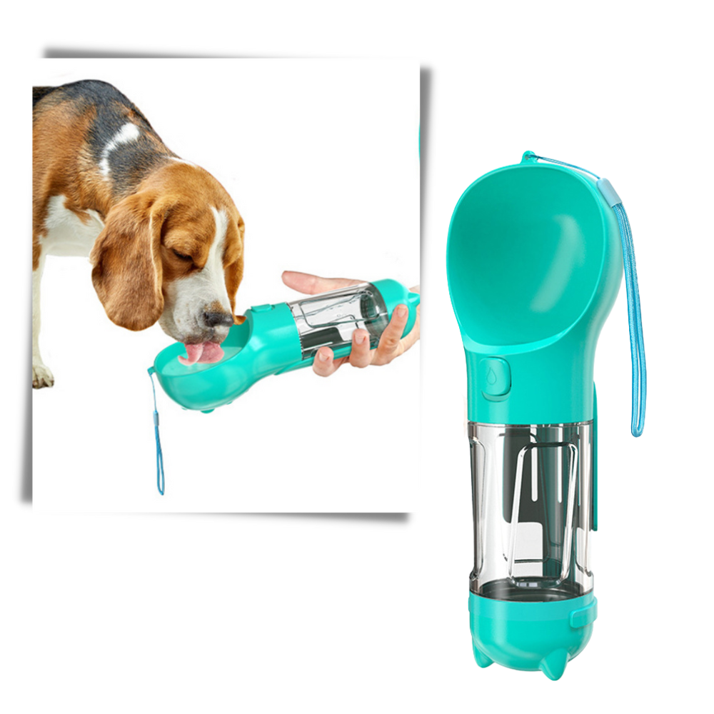 Bebedouro e comedouro para animais da marca Peroptimist, com design fácil de usar para água e comida.
