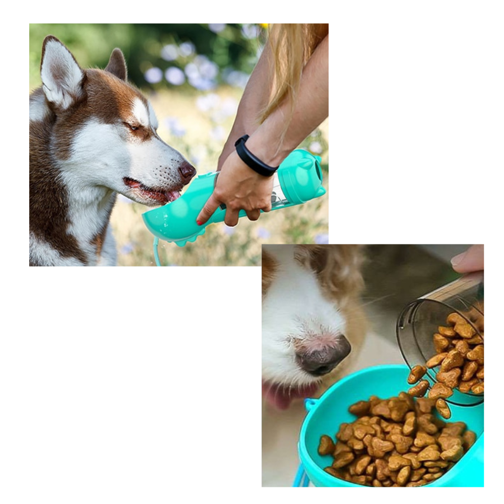 Mangiador e bebedouro multifuncional para animais da marca Peroptimist, com design prático para alimentação e hidratação.