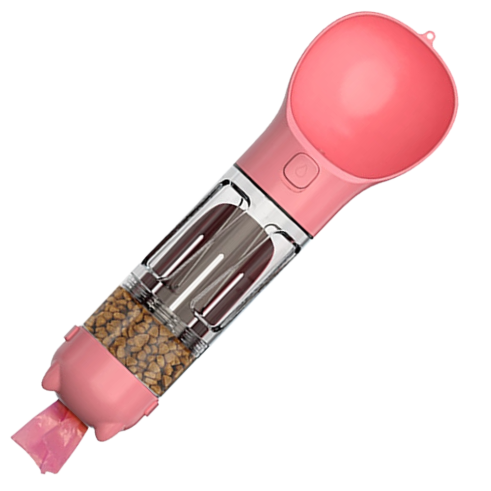 Bebedouro e comedouro para animais de estimação da marca Peroptimist, rosa, com capacidade de 300ml, ideal para alimentação.
