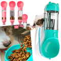 Bebedouro e comedouro para animais da marca Peroptimist, recipiente para água e comida em plástico branco com duas seções