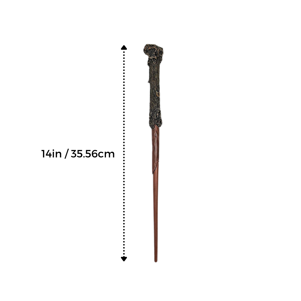 Baguette mágica de Harry Potter do personagem 27FIREWAND, acessório de déguisement da marca Huali, com detalhes dourados e acabamento brilhante