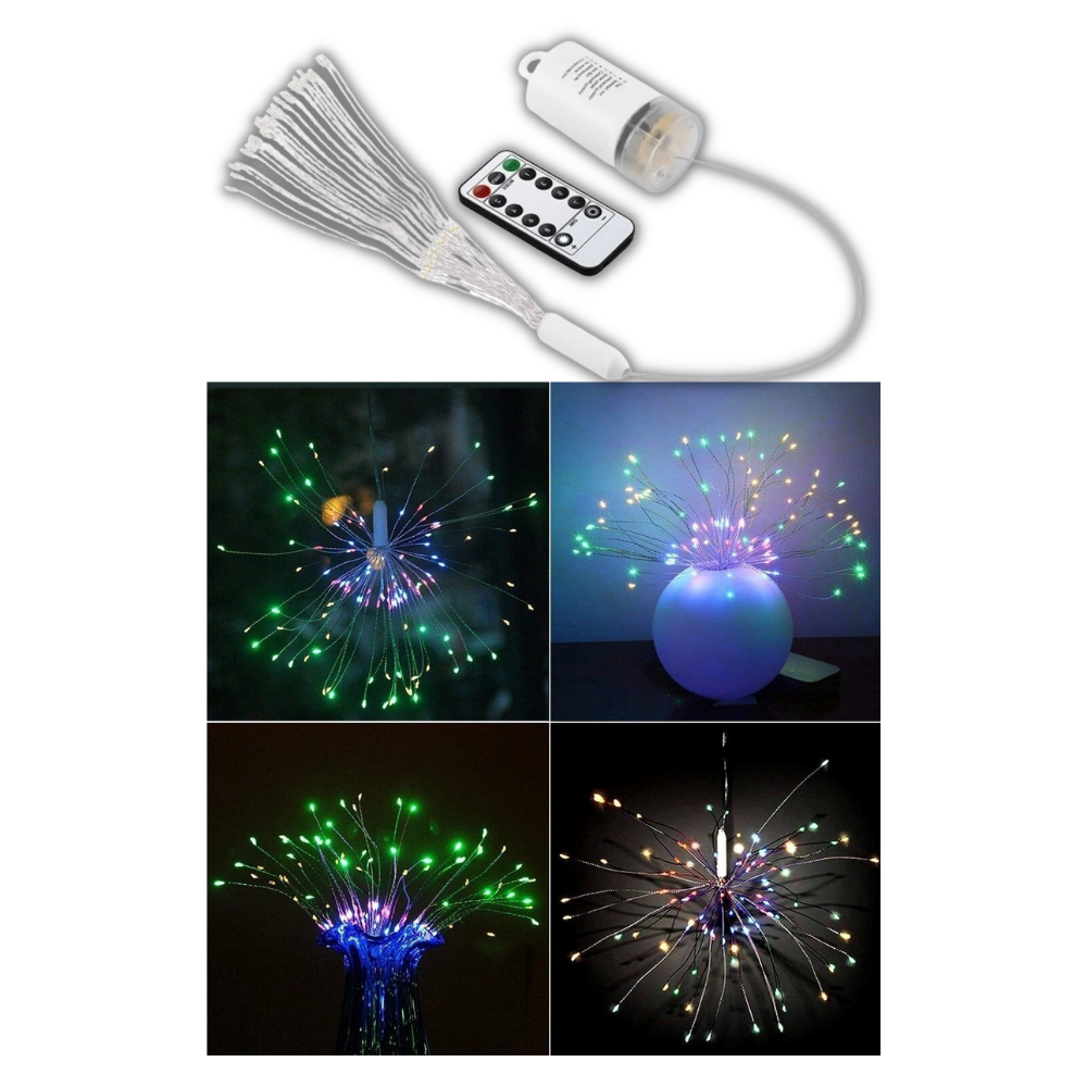 Guirlanda de LED com efeitos de fogos de artifício, decorativa, para festas e eventos, da marca Thinkthankhome