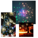 Guirlanda de luzes LED com efeito de fogos de artifício, 8 modos de iluminação, para decoração de festas e eventos.
