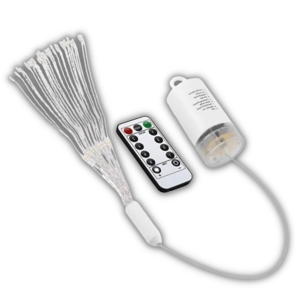 Guirlanda de feux d'artifice LED da Thinkthankhome com luzes coloridas e efeito festivo para decoração de ambientes.