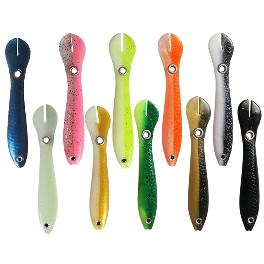 Conjunto de 10 iscas artificiais para pesca da marca Jinyi, ideal para pescar peixes em água doce e salgada.