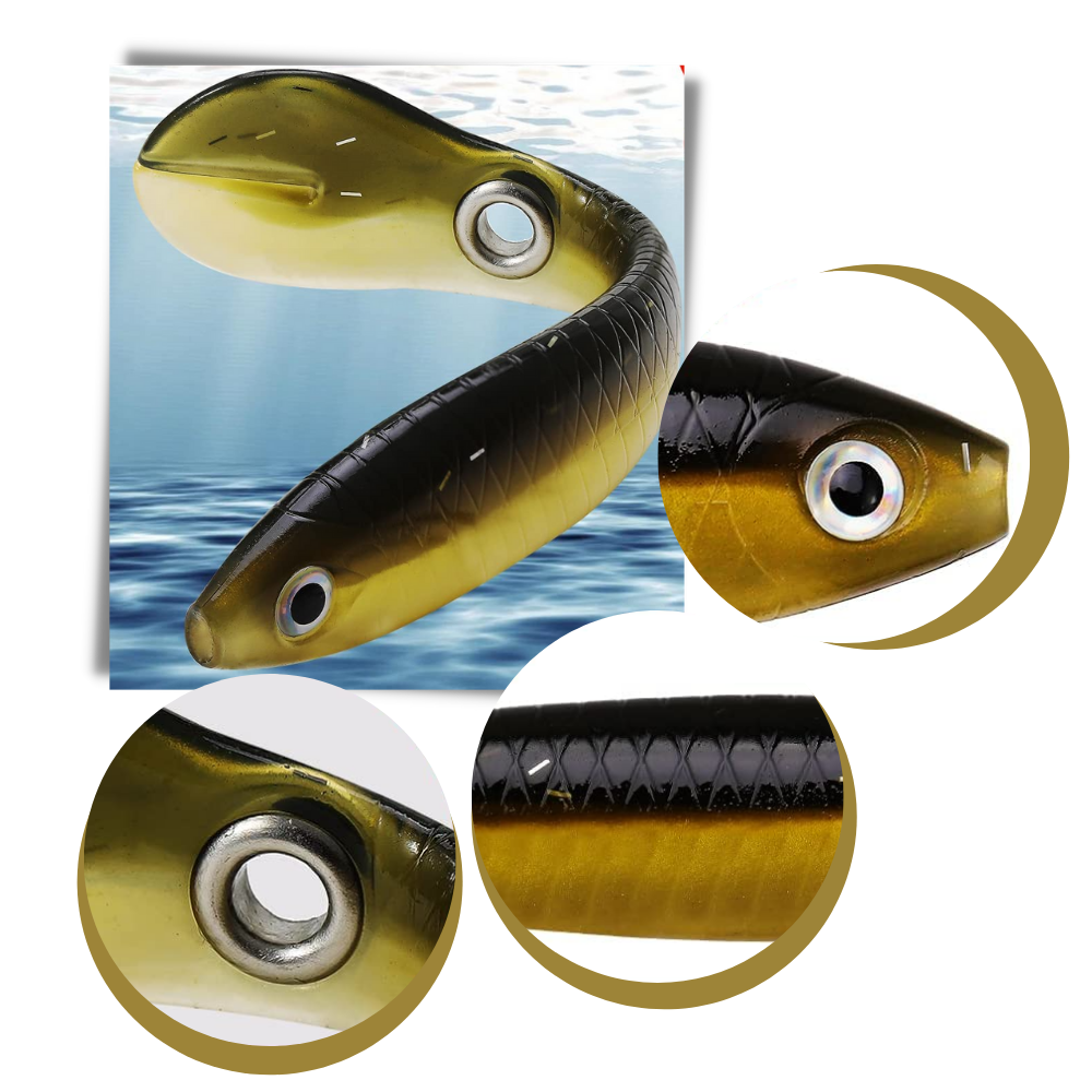 Conjunto de iscas artificiais para pesca Jinyi com diferentes cores e tamanhos, ideal para pesca esportiva e recreativa.