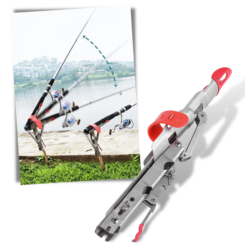 Suporte de canne à pêche Huitaisann com mola, ideal para pesca, com acabamento resistente e design prático.
