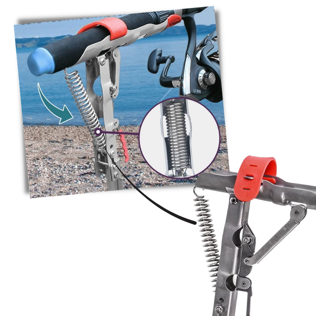 Suporte de canne de pesca Huitaisann com molas, ajustável, para fixar varas de pesca com segurança e praticidade.