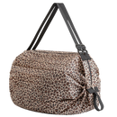 Sacola de compras dobrável e impermeável Tmgone com estampa de leopardo, ideal para transportar compras de forma prática e resistente.