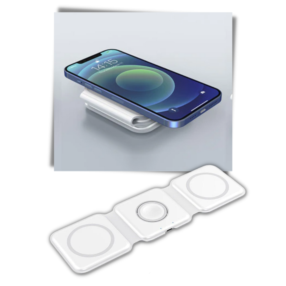 Carregador sem fio dobrável da Etepehi, dispositivo de alimentação portátil para carregamento eficiente e prático.