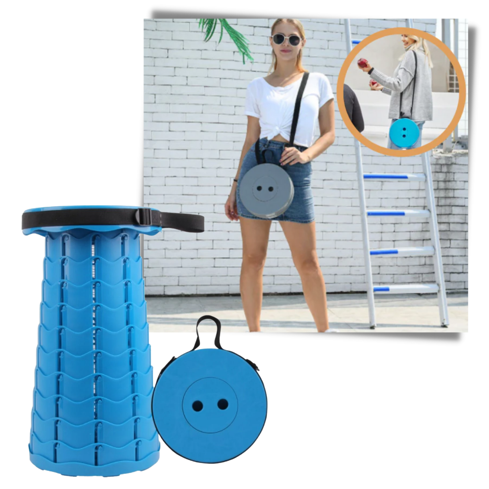 Banqueta retrátil portátil New Ruicheng, cadeira dobrável compacta e leve, ideal para uso fácil e prático em ambientes diversos.