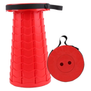 Taburete retrátil portátil vermelho da marca New Ruicheng, cadeira dobrável compacta e prática para uso em diferentes ambientes.