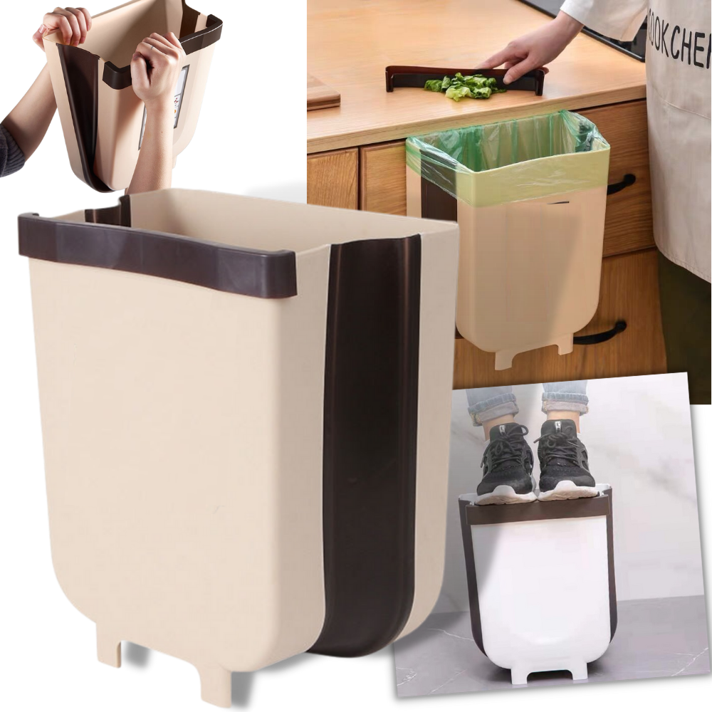 Lixeira suspensa multifuncional da Subekyu para cozinha, com design compacto e fácil de fixar na parede.