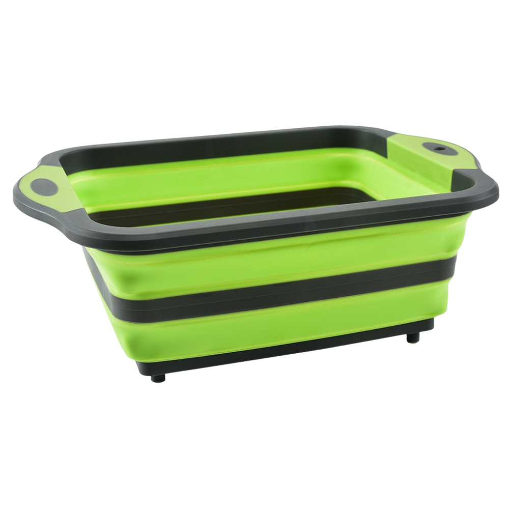 Tábua de corte dobrável com cesto da marca Miuline, utensílio de cozinha verde, com superfície de corte e compartimento para descarte