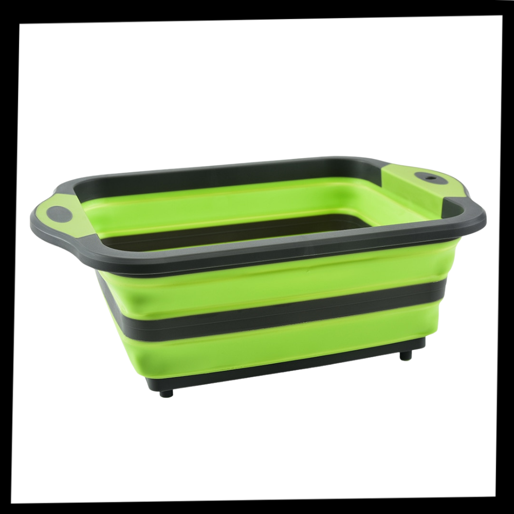 Faqueiro de corte dobrável da Miuline com cesta integrada para utensílios de cozinha, prática e compacta.